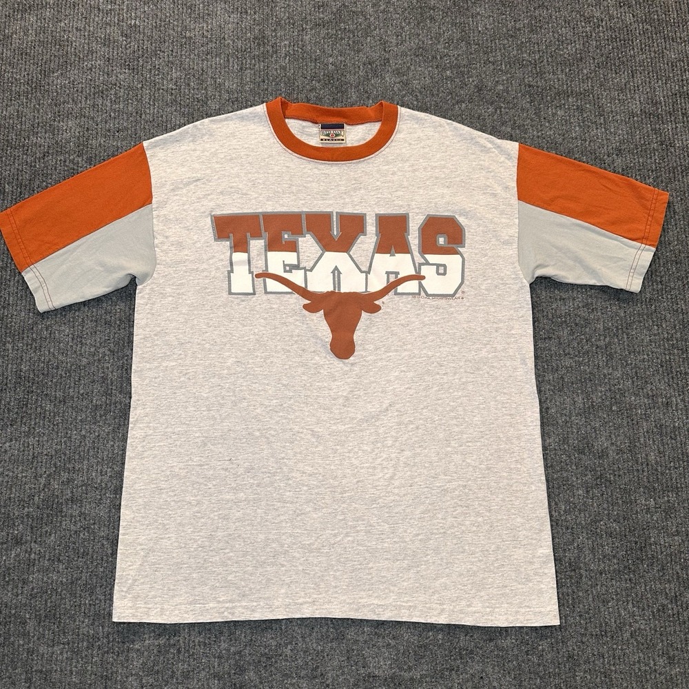 Vintage University of Texas Longhorns T-shirt Size‎ XL Red Oak Tag Made In USA